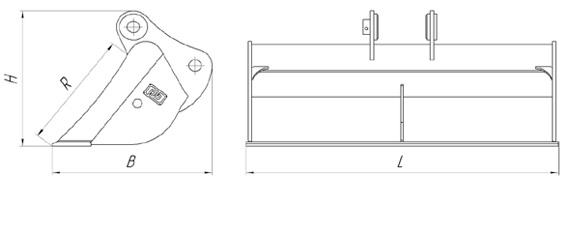 Чертеж планировочного ковша для мини экскаватора